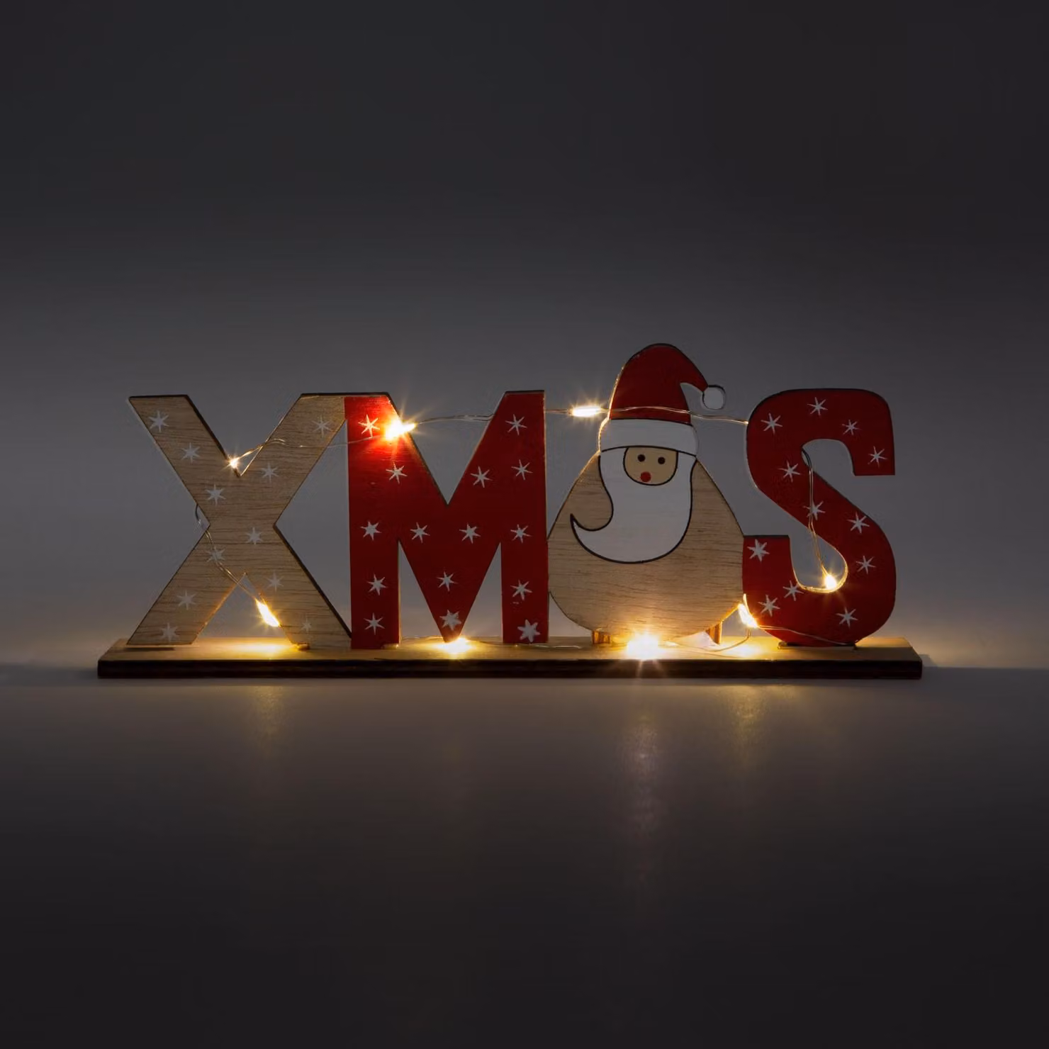 Decorazione natalizia LED per scaffale - Babbo Natale - 21 x 4 x 8,5 cm