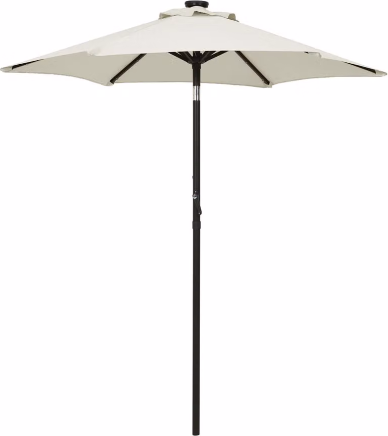 The Living Store Ombrellone con luci LED color sabbia 200x211cm Alluminio