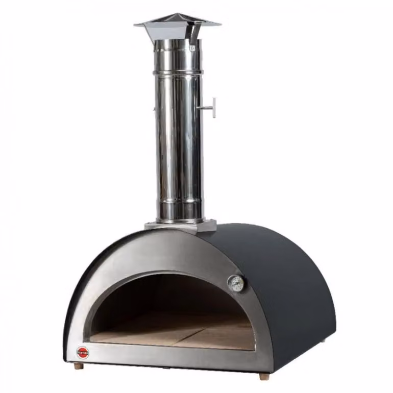 Forno a legna portatile Ventura Solo in acciaio inox color argento per pizza e pane con termometro e temperatura massima 500C° – 2