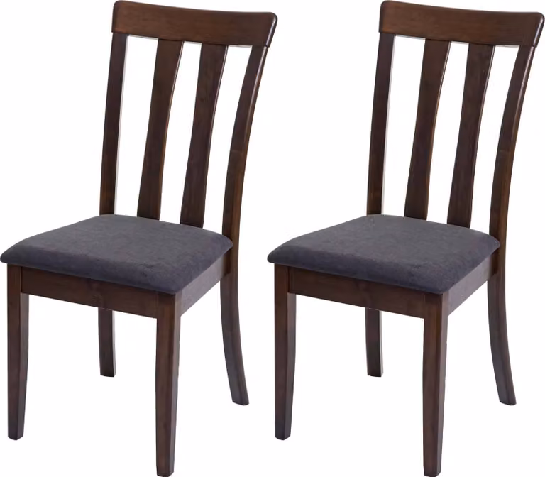 set di 2 sedie per sala da pranzo HWC-G46, sedia da cucina Sedia, tessuto/tessuto legno massiccio ~ struttura scura, grigio scuro