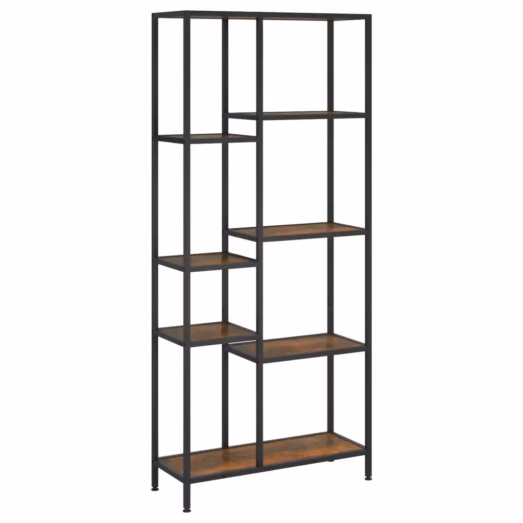 Scaffale Industrial in Metallo e Legno vidaXL, L 80 cm x P 30 cm x H 180 cm, Nero e Marrone – 2