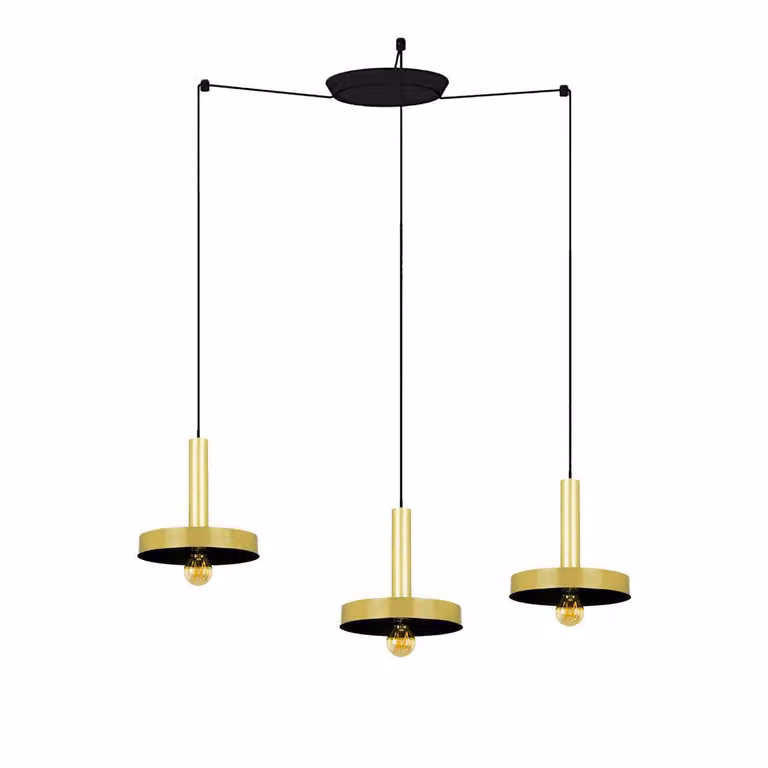 Faro Whizz oro satinato/nero Lampada a sospensione E27 60W 3L