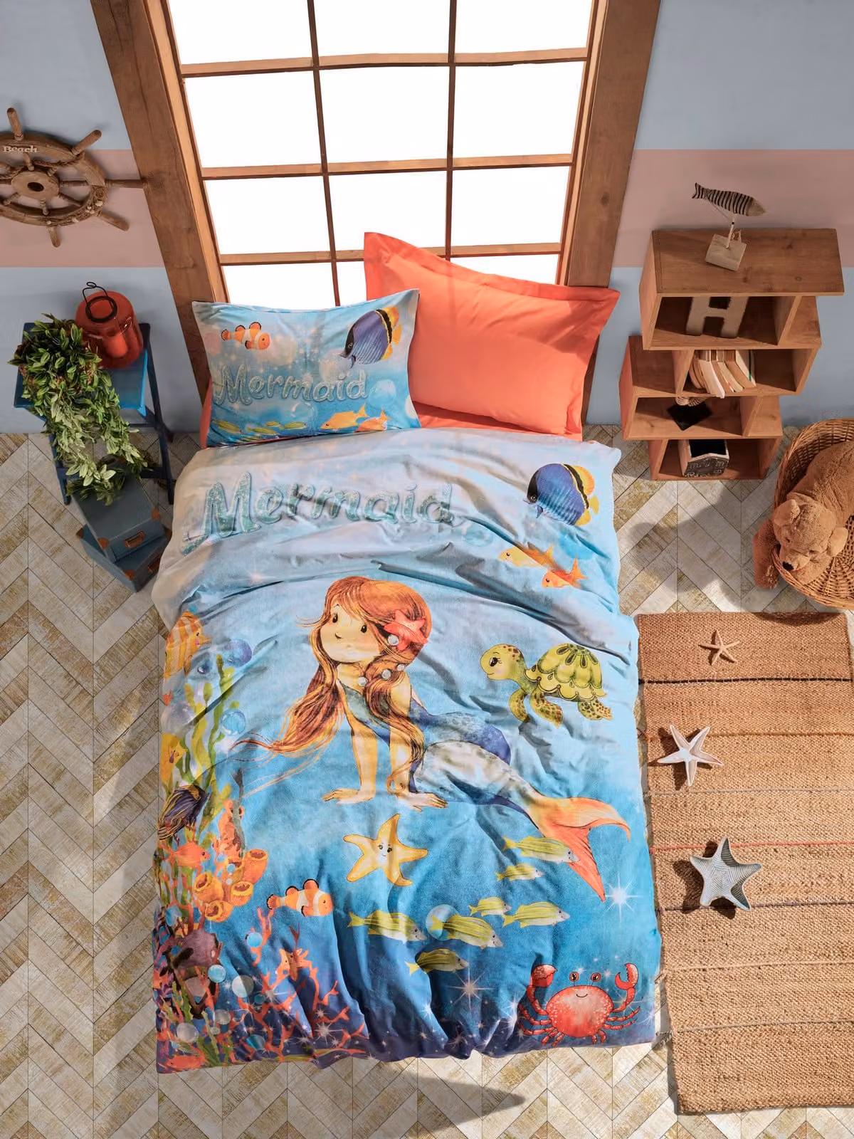 L'Essentiel Linge de Maison, Mermaid- CTN3065, corallo, copriletti, 100% cotone ranforce