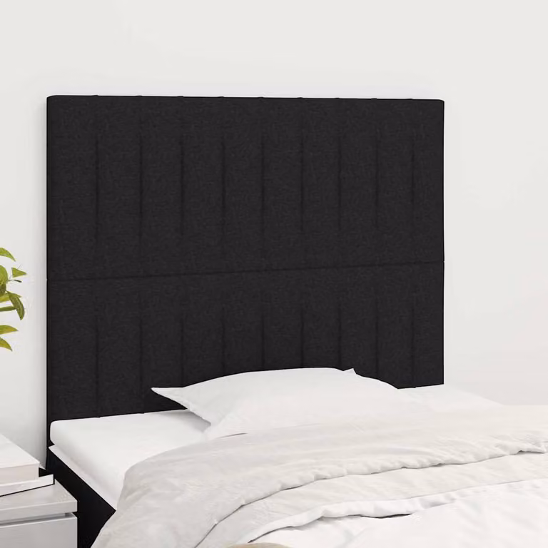 Testiera per letto imbottita vidaXL in tessuto nero con struttura in legno di larice L: 100 cm, P: 5 cm, H: 118-128 cm