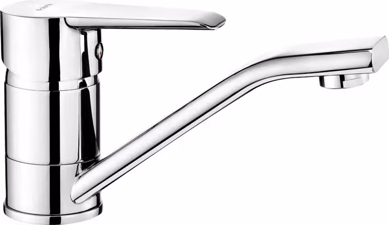 Basin mixer with swivel spout