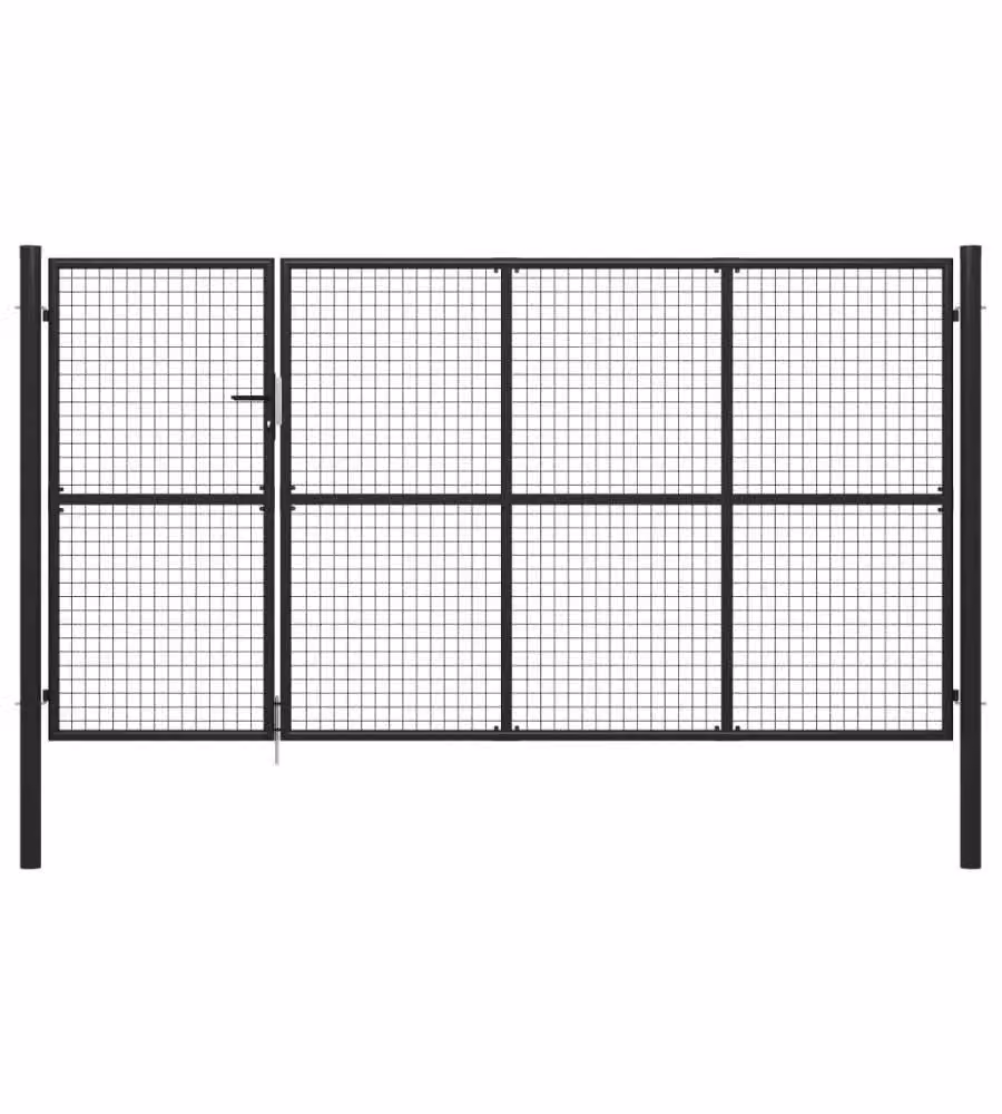 Cancello di Recinzione in Acciaio 350x150 cm Antracite 144325