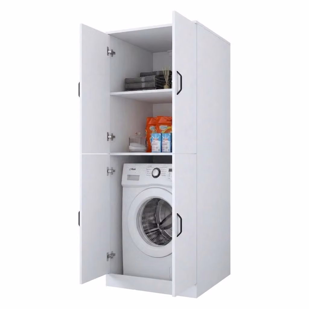 Armadio Multiuso Sarre DMORA Bianco con 2 Ripiani L/P/H: 70 x 70 x 182 cm – 2