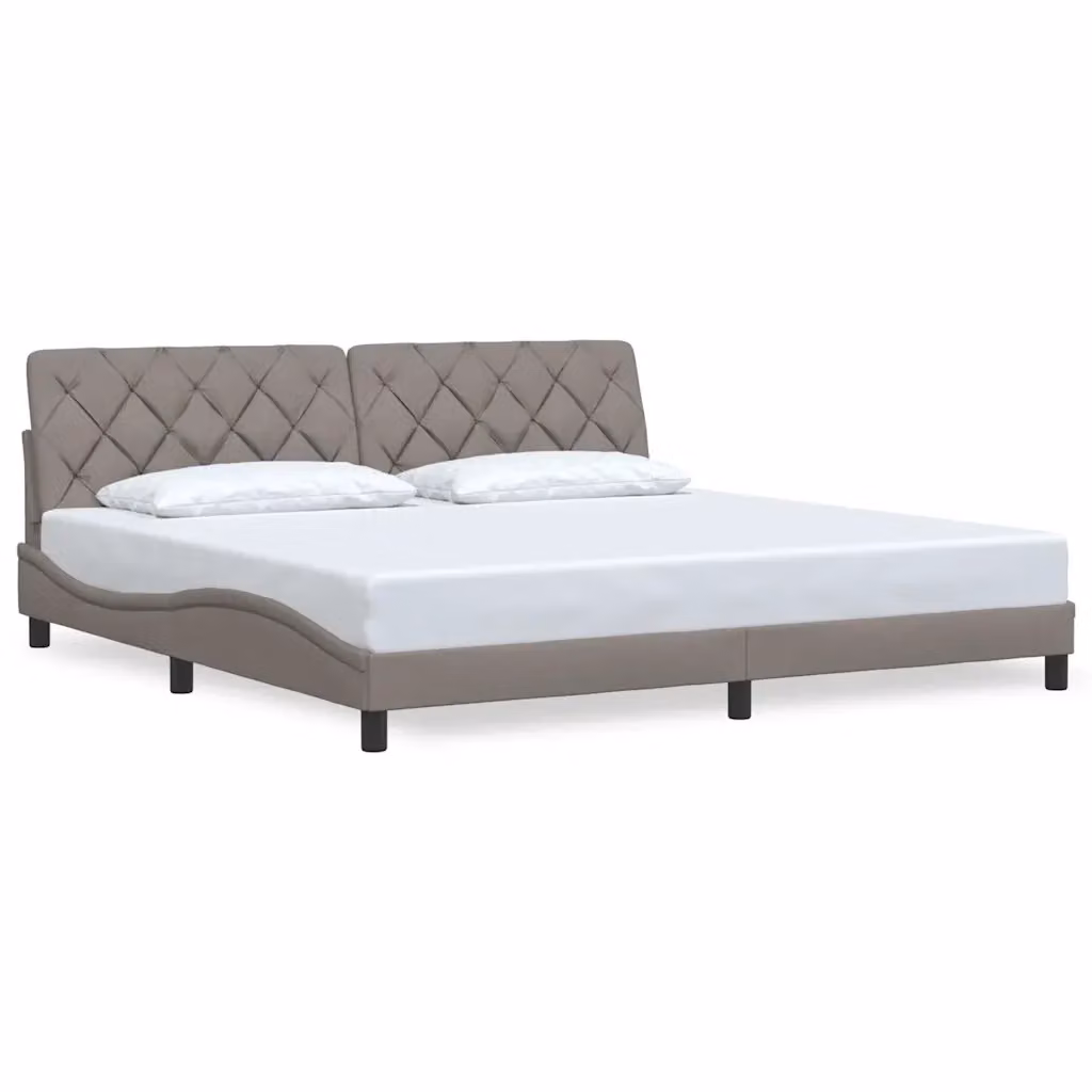 Giroletto vidaXL in tessuto beige e grigio senza materasso L/P: 200 x 200 cm – 2