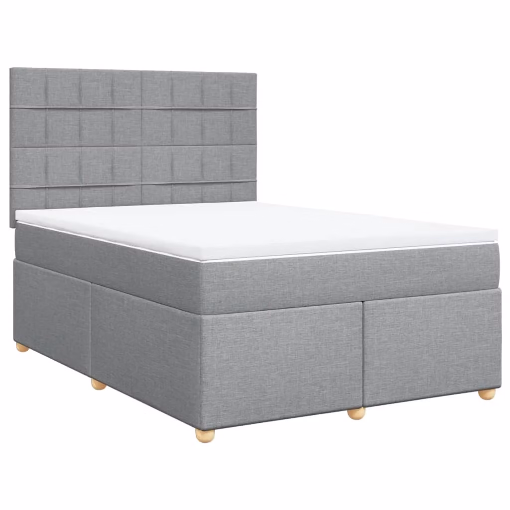 Giroletto a Molle con Materasso Grigio Chiaro 140x190cm Tessuto