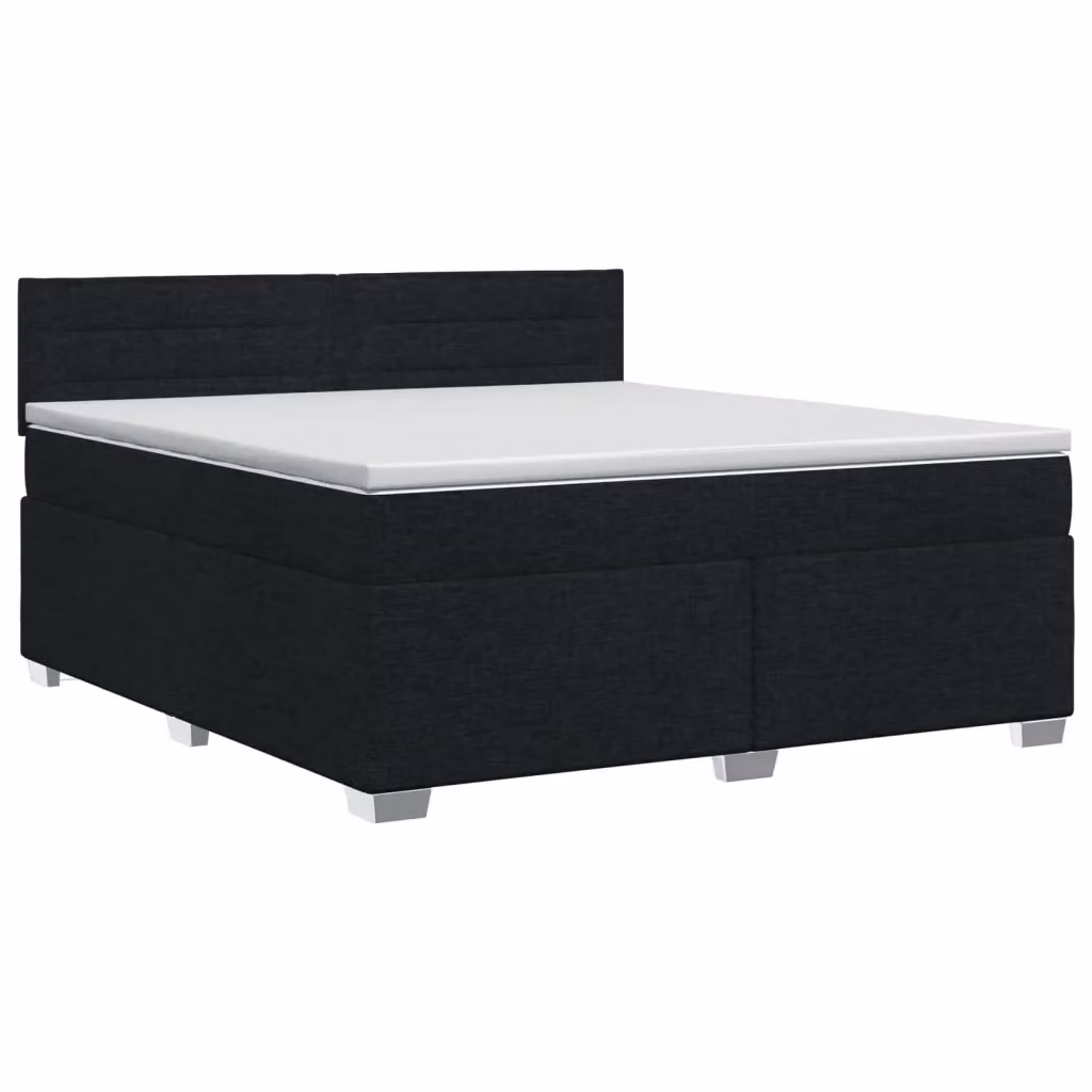 Letto box spring con materasso ibrido vidaXL in tessuto nero L 180 x P 200 cm – 2