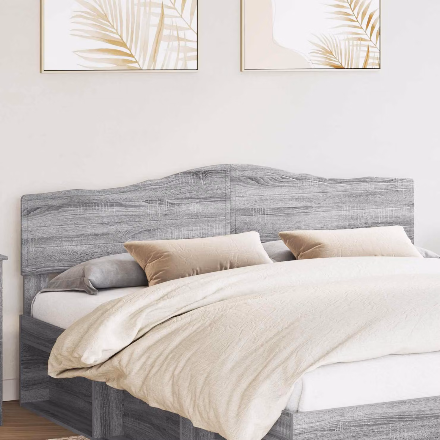 Testiera per letto vidaXL in legno ingegnerizzato grigio con design minimalista
