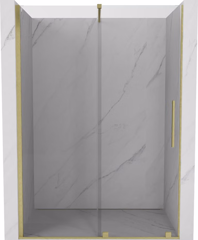 Mexen Velar porte doccia scorrevoli 150 cm, trasparente, oro spazzolato - 871-150-000-01-55