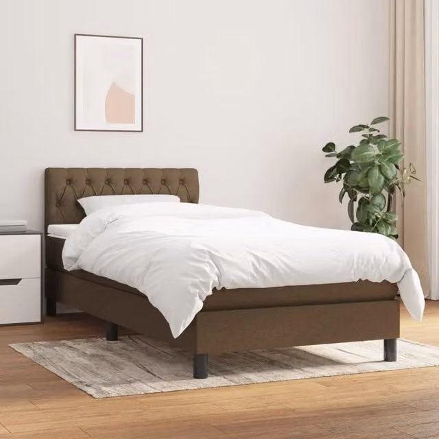 Letto Ibrido con Giroletto a Molle e Materasso vidaXL, Marrone e Bianco, L/P/H: 90 x 190 x 88 cm