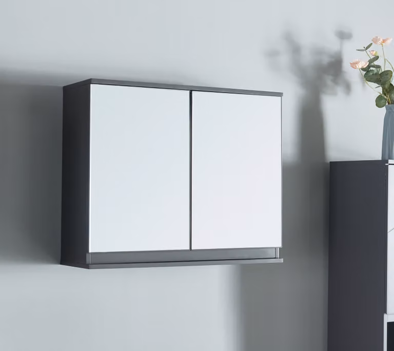 Specchiera 'Overath' Mobile da bagno a 2 ante 60 x 20 x 50 cm Grigio