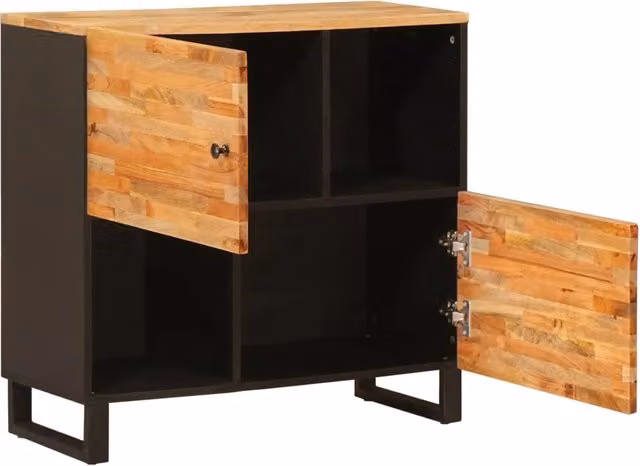 Mobile laterale | Tavolo laterale | Tavolino Marrone 80 x 33 x 75 cm Legno di mango massello