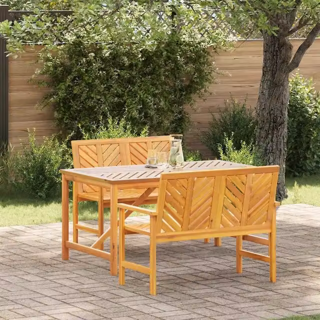 Set da Pranzo per Giardino 3 pz Marrone 3154111