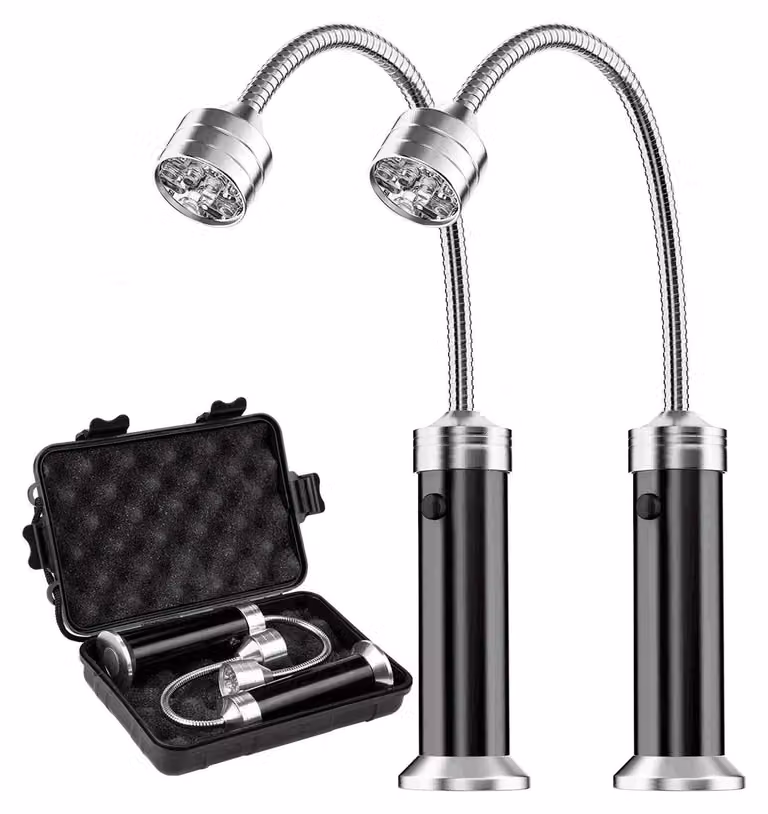 Lampada da barbecue con base magnetica e collo flessibile a cigno