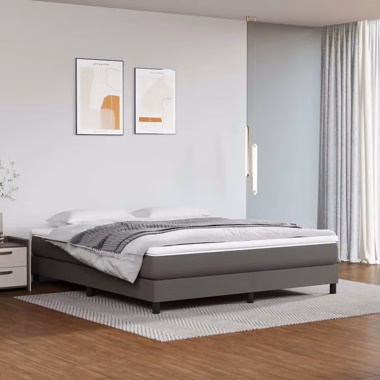 Materasso a molle insacchettate vidaXL in similpelle grigio e bianco, L: 180 cm, P: 200 cm, H: 20 cm