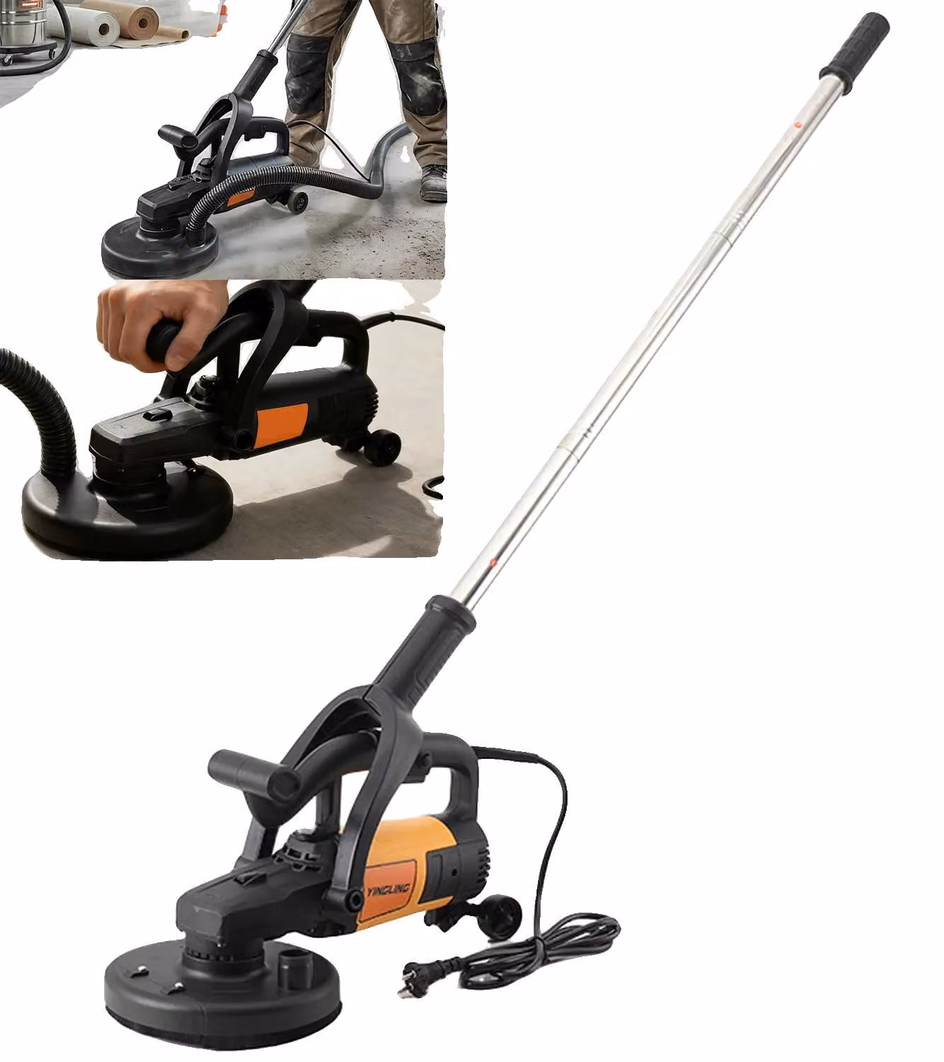 Fresatrice per calcestruzzo, potenza del motore 3800W, diametro di abrasione 180mm, velocità variabile da 0 a 6000 giri/min, design ergonomico, 6 impostazioni di velocità