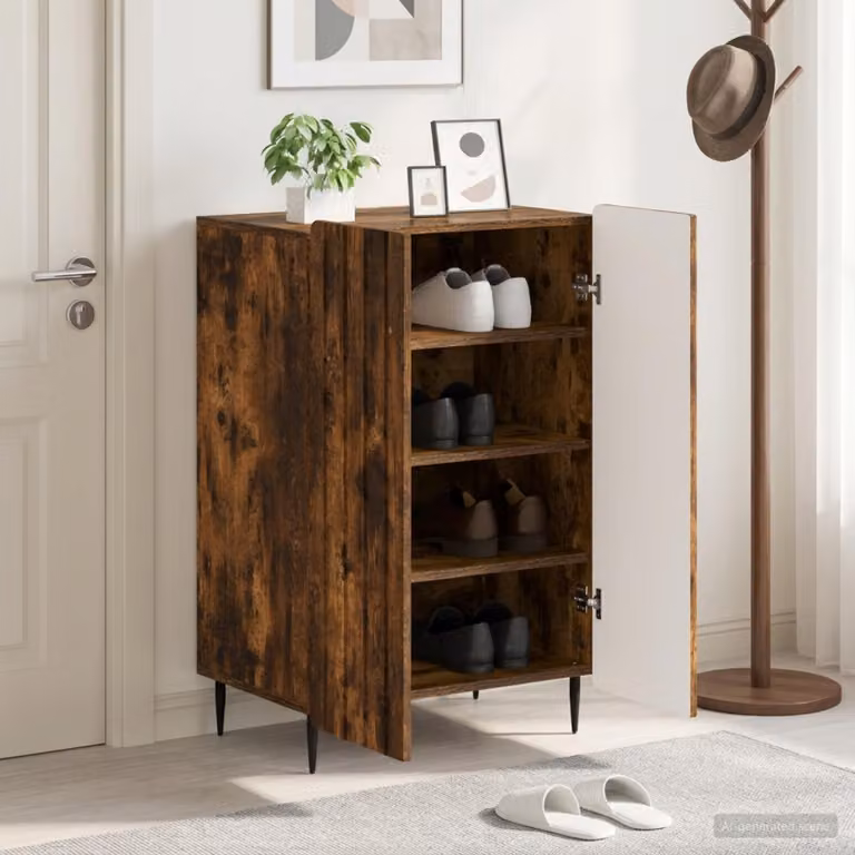 Mobile porta scarpe vidaXL ZWOLLE moderno in legno marrone L: 59,5 cm, P: 39,5 cm, H: 91,5 cm