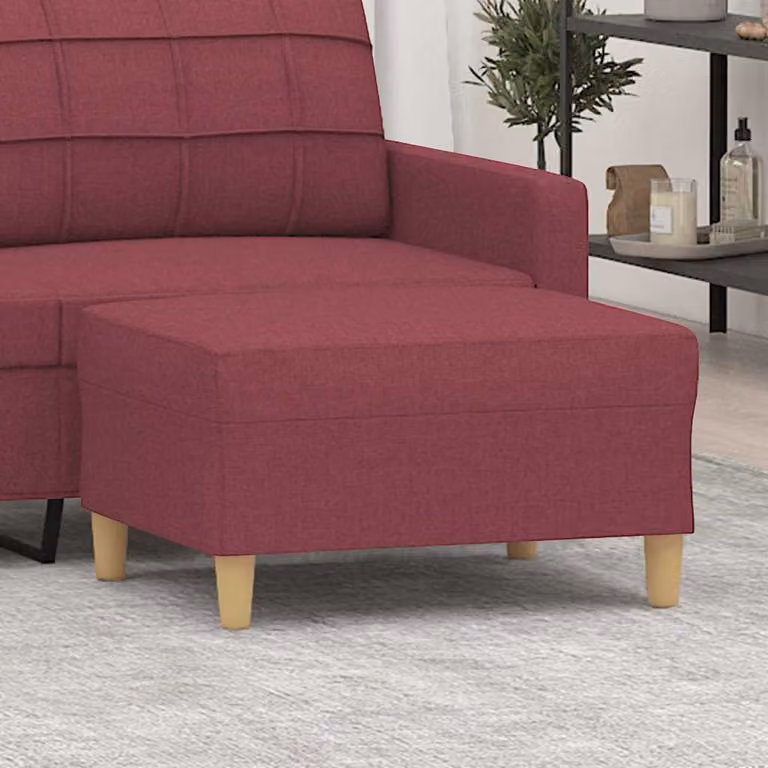 Poggiapiedi vidaXL in tessuto rosso, L: 70 cm, P: 55 cm, H: 41 cm