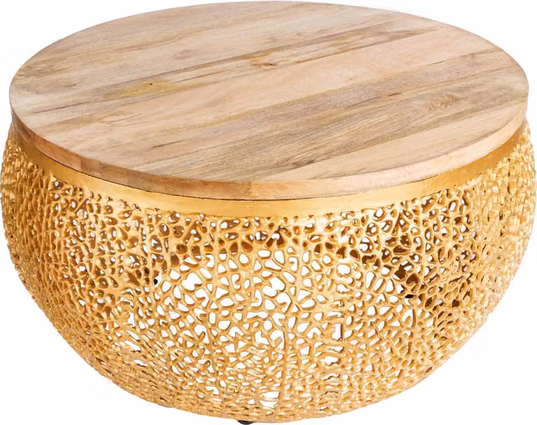 Tavolino da salotto 80 cm in legno, design dorato, moderno, per soggiorno - ACQUISTA ORA
