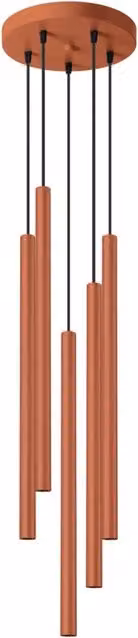 Lampada a sospensione moderna Pure Lume VELINO in metallo multicolore rossa, diametro: 25 cm, attacco 5xG9