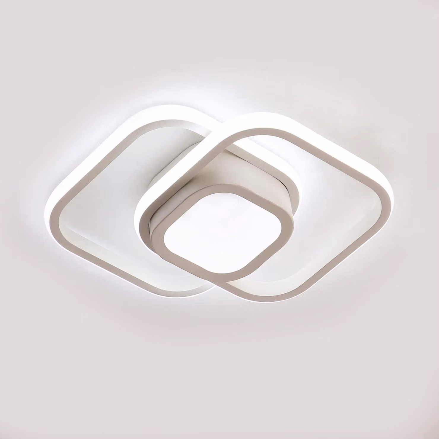 Lampada da soffitto a LED, 32W, 3600 lumen, luce bianca fredda, quadrata, design moderno