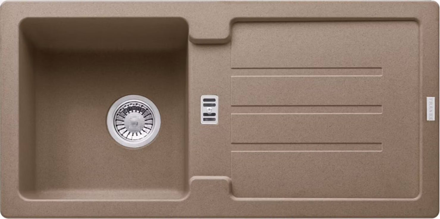 Franke STRATA STG 614 Lavello in cashmere con valvola a spina / Dimensioni di incasso: 840 x 415 cm / Lavello da appoggio