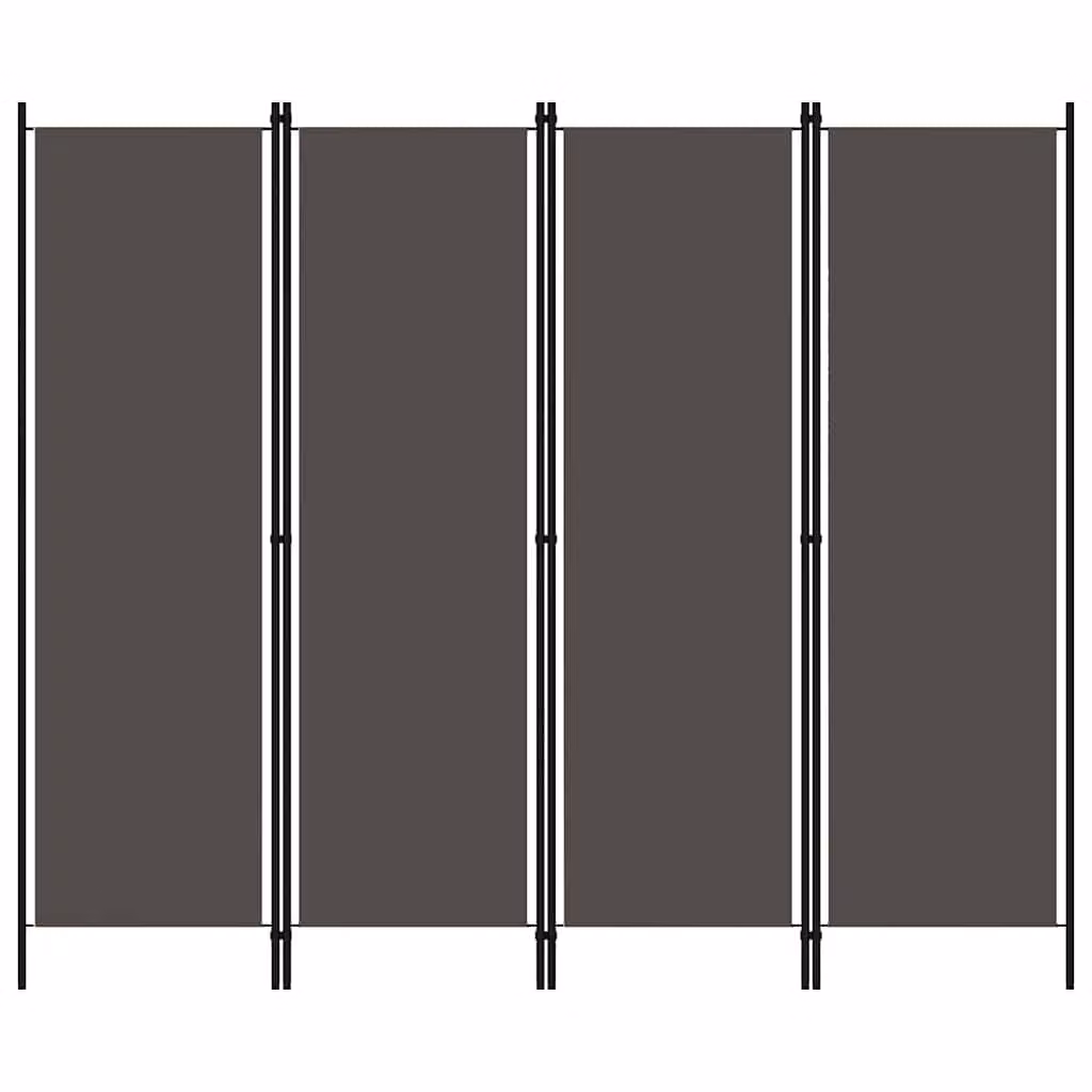 vidaXL Paravento a 4 Pannelli Antracite L: 200 cm, H: 180 cm – 1