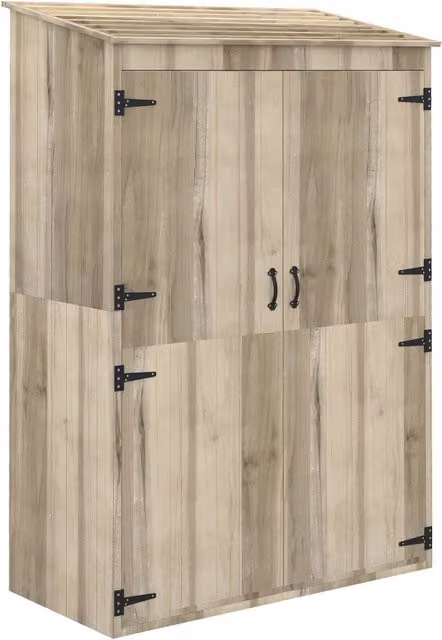 Casetta Box da Giardino 120x57x183 cm in Legno Naturale