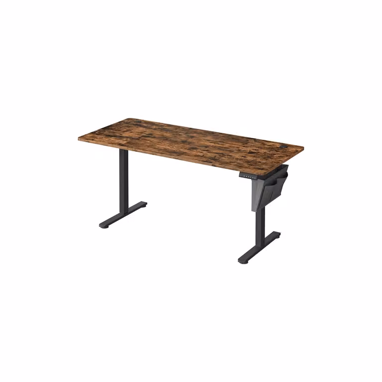 Scrivania Regolabile in Altezza Scrivania Elettrica per Lavoro in Piedi, Marrone Vintage + Nero Inchiostro / 70 x 160 x (72-120) cm (P x l x H)