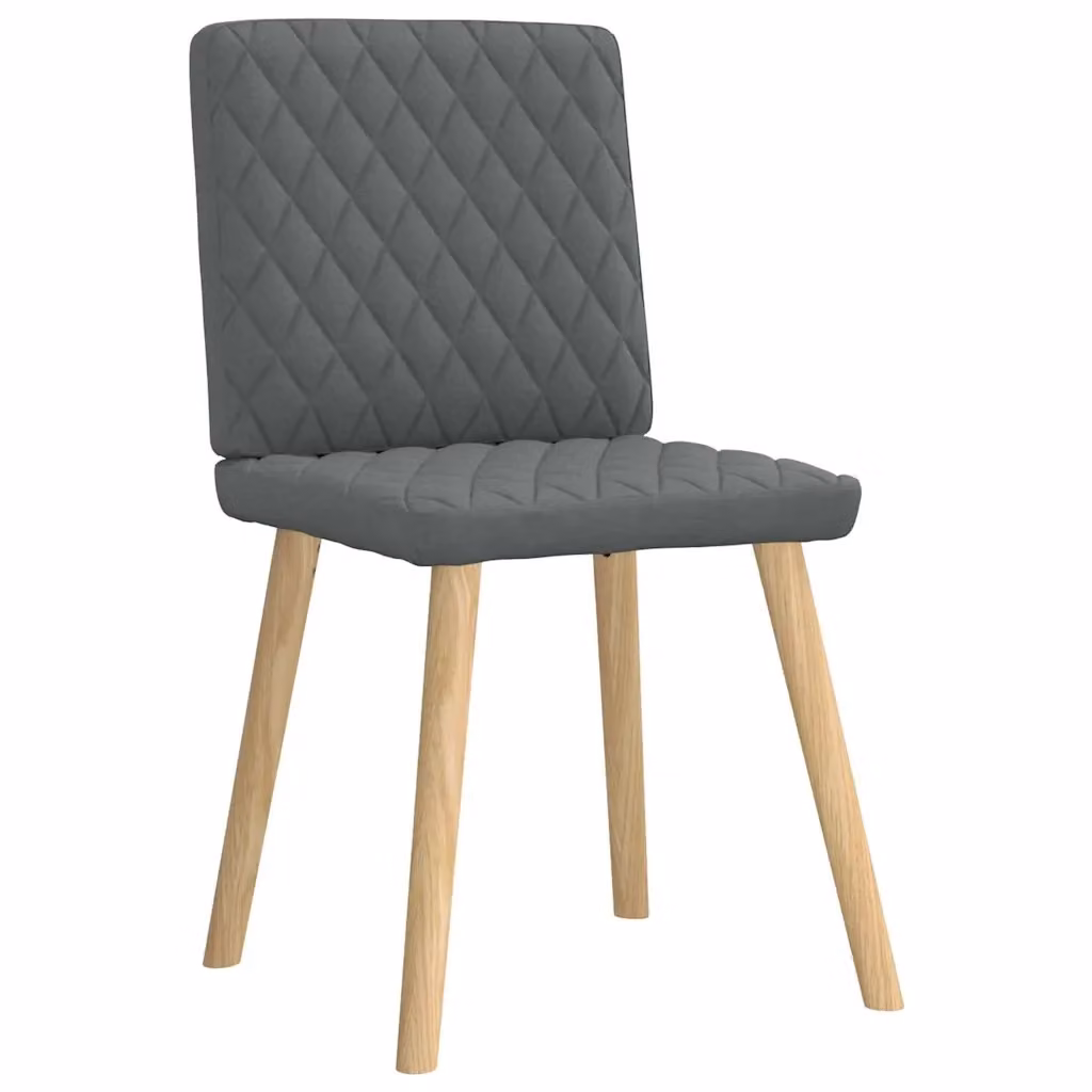 Set di 4 sedie da pranzo vidaXL in tessuto grigio con struttura in legno e metallo per soggiorno e cucina – 2