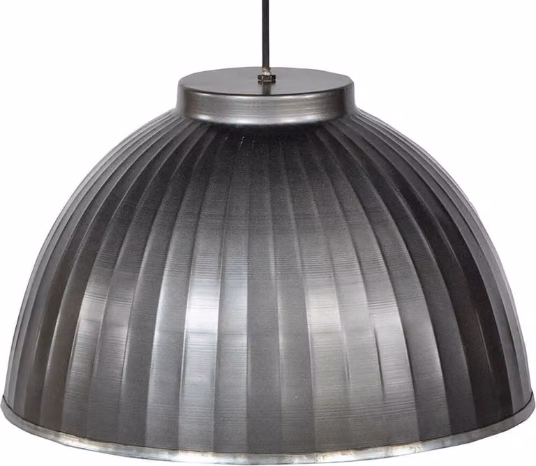 Lampada a sospensione in zinco laccato grigio con scanalature ⌀ 46 cm