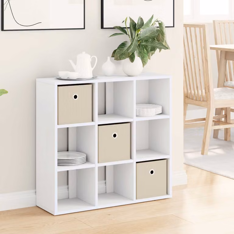 Credenza moderna vidaXL in MDF bianco L: 73,5 cm, P: 24 cm, H: 69,5 cm