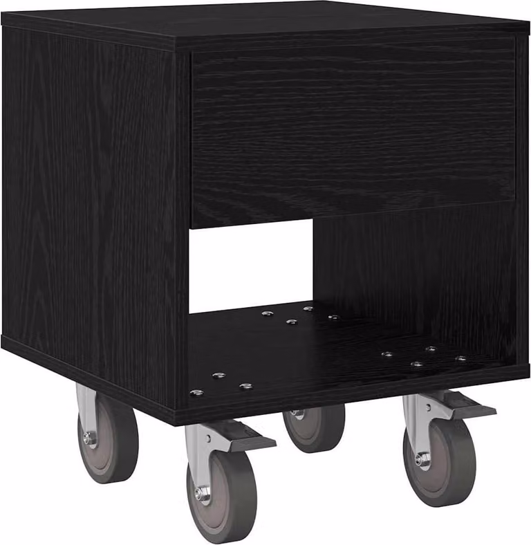 Comodino Rovere Nero 40,5 x 40 x 48 cm Legno multistrato