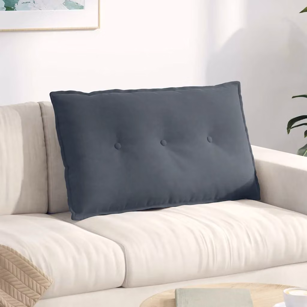 Cuscino per schiena vidaXL in velluto a coste grigio, L: 80 cm, P: 50 cm