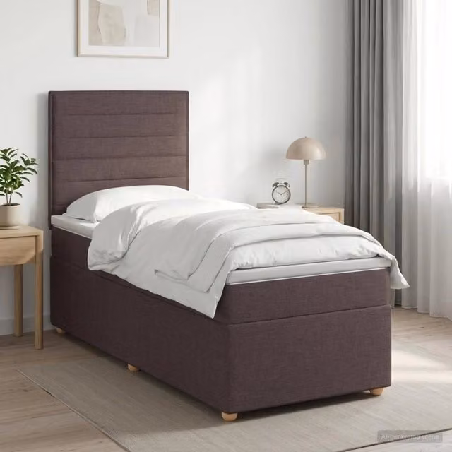 Letto box spring con materasso Marrone Scuro 80 x 200 cm 3453749