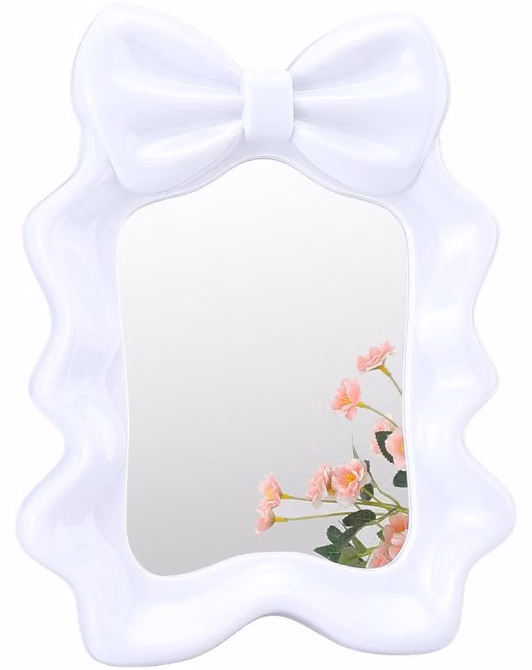 Specchio da tavolo ondulato con cornice a nastro - 27 x 20 cm