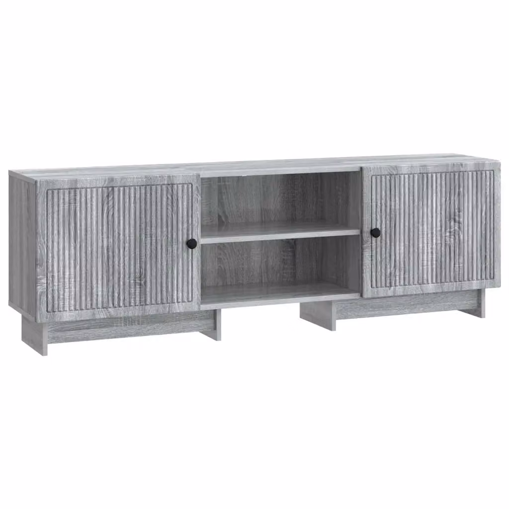 Mobile TV moderno in legno ingegnerizzato grigio con vani porta media L 150 cm x P 31 cm x H 50 cm – 2