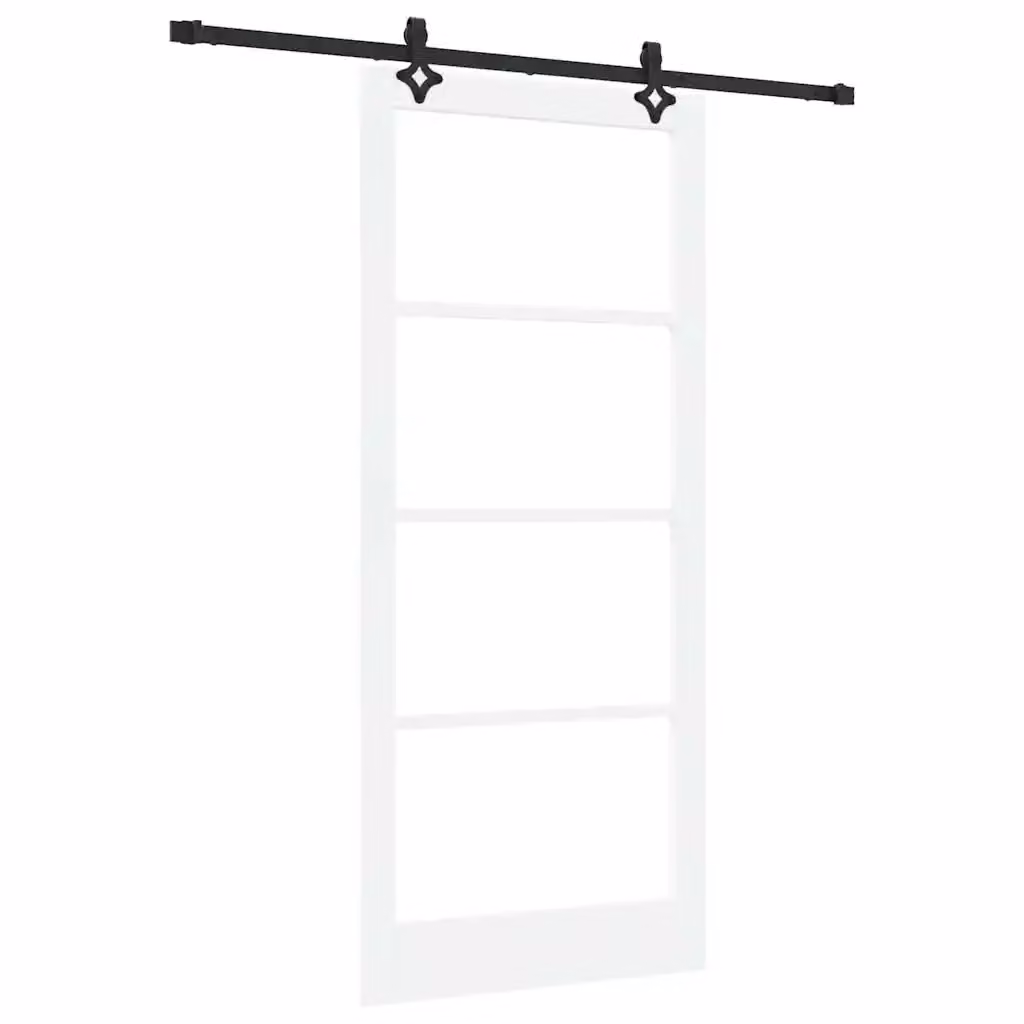 Porta scorrevole moderna vidaXL in legno e vetro Bianco e Nero L: 93 cm, H: 211 cm – 2