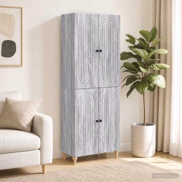 Set di 2 armadi moderni vidaXL in legno MDF grigio opaco per camera da letto o soggiorno