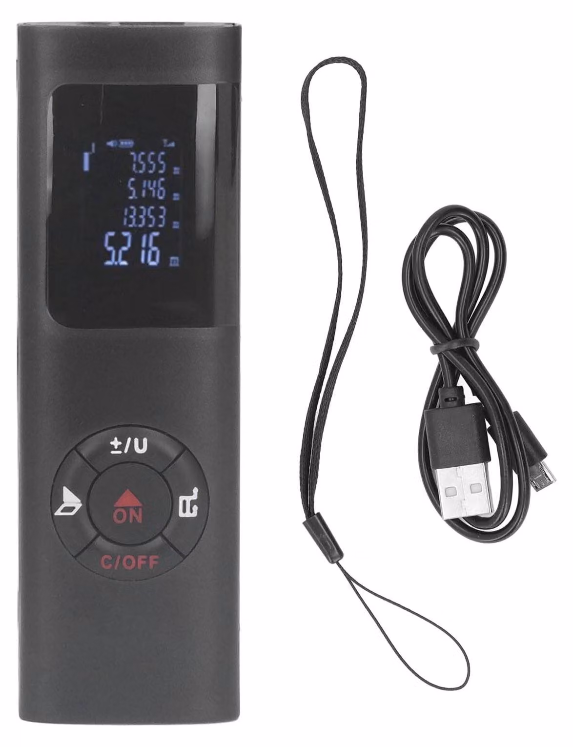 Misuratore laser ricaricabile, misuratore di distanza LCD, portata 60 metri