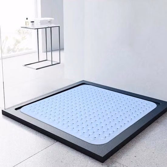 Tappetino antiscivolo Lurowo in schiuma blu, L 80 cm x P 80 cm