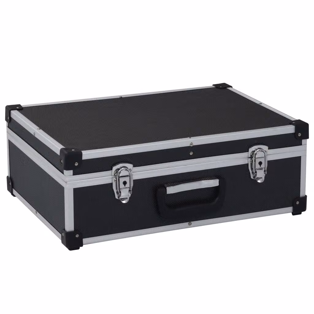 The Living Store Cassetta degli attrezzi 46 x 33 x 16 cm Alluminio nero