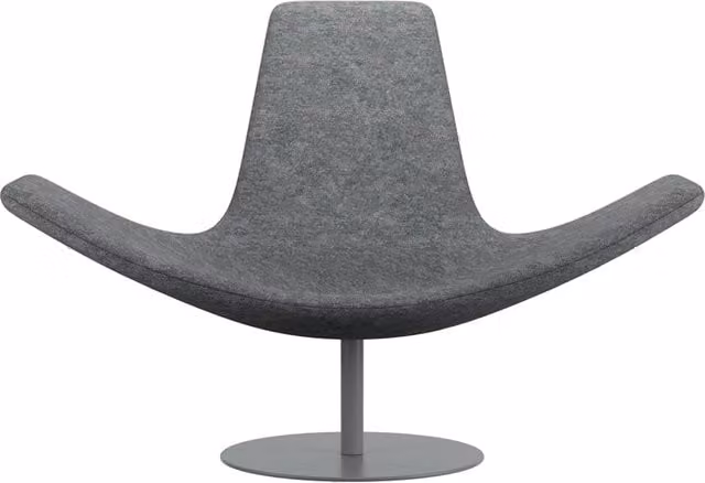 Poltrona lounge moderna Qeeboo Wing in tessuto Kvadrat grigio L: 148 cm, P: 79 cm, H: 102 cm