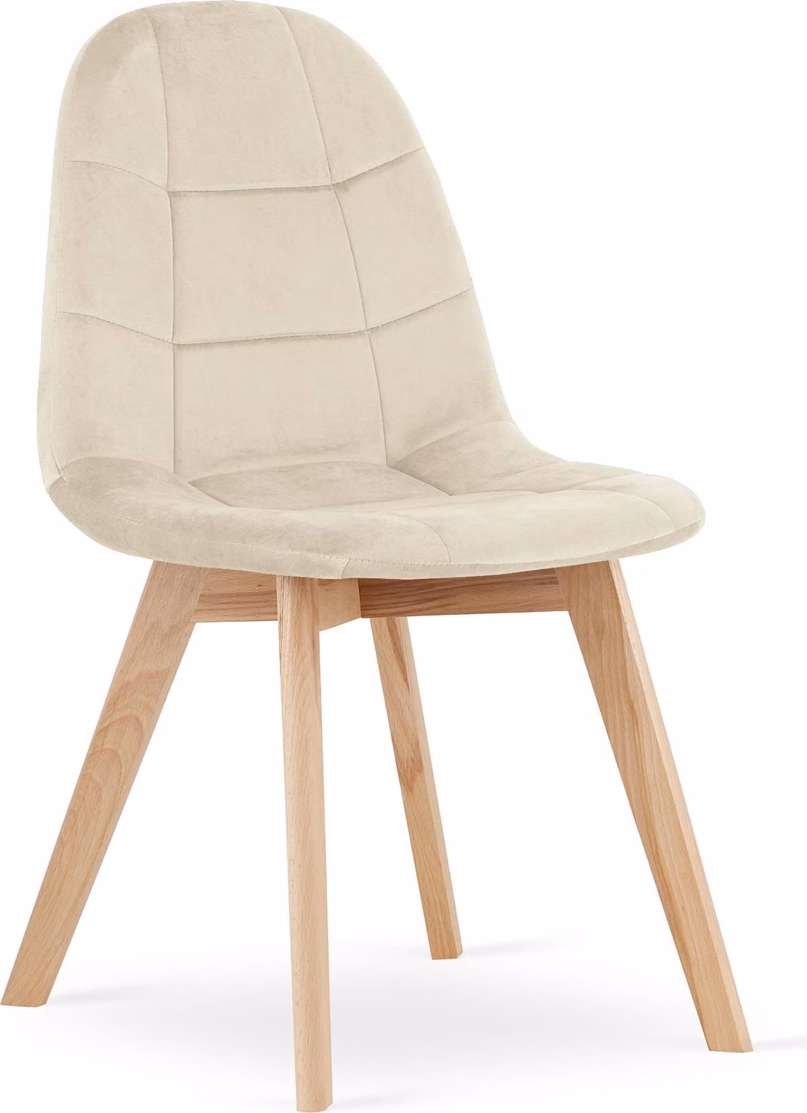 Sedia da pranzo in velluto beige BORA