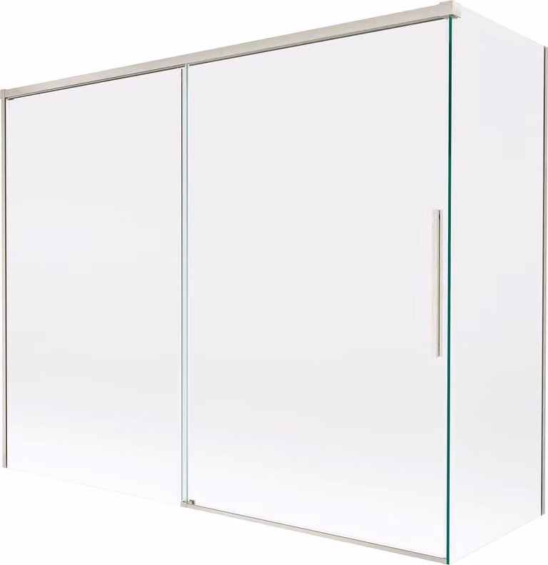 Mexen Rox paratia da vasca a 2 ante scorrevoli 190 + 80 x 150 cm, trasparente, nichel spazzolato - 8C9-190-080-97-00