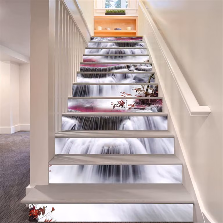 Set di 13 adesivi autoadesivi per scale con motivo a cascata