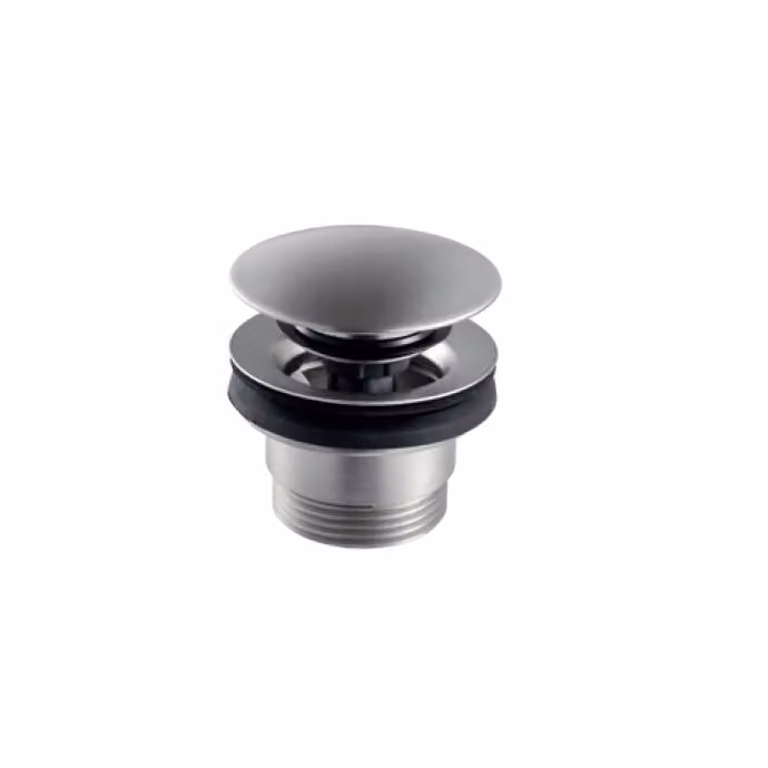Piletta click-clack con troppopieno acciaio inox Vema TIBER STEEL P000400 - Satinato